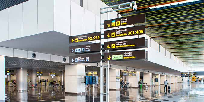Terminal signage at Gran Canaria airport