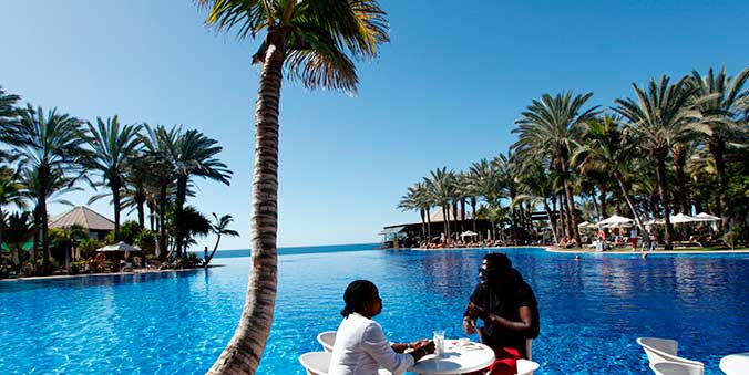 Breakfast by the hotel pool